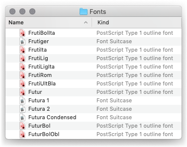 Font icons in the Finder after