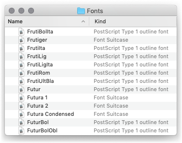 Font icons in the Finder before